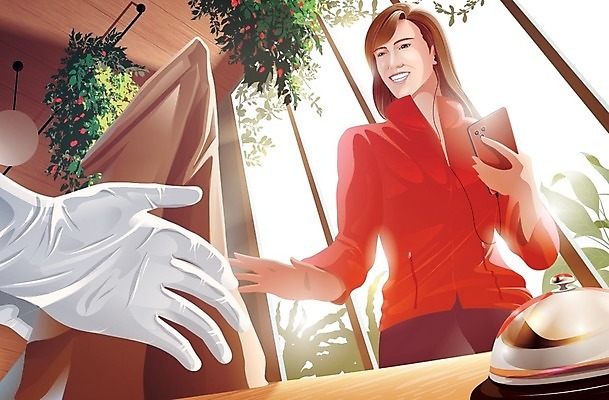 EPS 해외이미지 행복 장갑 일러스트 비즈니스 미소 상점 카페 상품 온라인 소셜 위생관리 해외일러스트 잡화 감정 표정 관리 파일형식 벡터 이미지허브