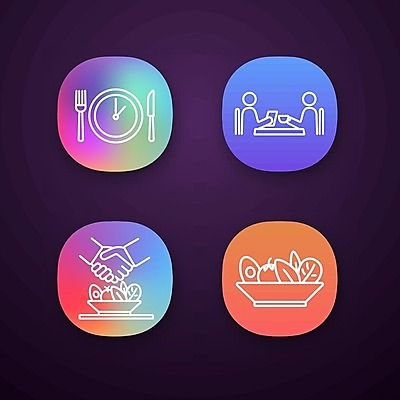 EPS 해외이미지 식기 음식 일러스트 악수 사람모양 사람없음 레스토랑 식사 우정 샐러드 해외일러스트 모양 손짓 친구 식당 파일형식 벡터 이미지허브