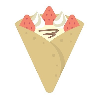 EPS 해외이미지 디자인 일러스트 딸기 디저트 사람없음 크레이프 해외일러스트 음식 과일 파일형식 벡터 이미지허브