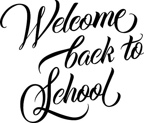 EPS 해외이미지 손글씨 일러스트 학교 글자캘리그라피 사람없음 등교 심플 웰컴 레터링 해외일러스트 교육 캘리그라피 등하교 파일형식 벡터 이미지허브