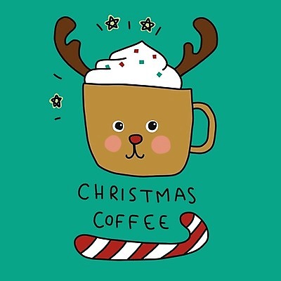 EPS 해외이미지 커피 크리스마스 일러스트 사슴 사람없음 컵 루돌프 머그컵 크리스마스장식지팡이 해외일러스트 식기 기념일 음료 크리스마스장식 포유류 파일형식 벡터 이미지허브