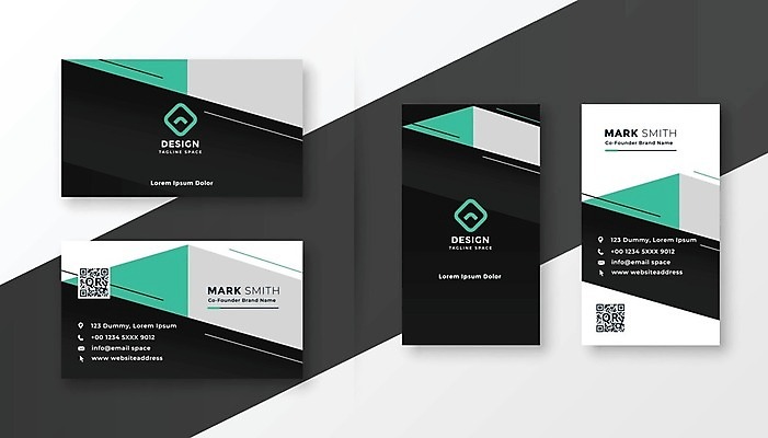 EPS 해외이미지 템플릿 비즈니스 명함 명함템플릿 사람없음 초록색 세트 검은색 QR코드 브랜딩 컬러 파일형식 벡터 이미지허브