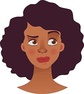 EPS 해외이미지 캐릭터 디자인 여자 감정 얼굴 일러스트 사람 10대 머리 검은색 플랫 만화 고민 불만 고립 불평 아바타 표현성 해외일러스트 일러캐릭터 컬러 청소년 신체부위 파일형식 벡터 이미지허브