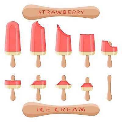 EPS 해외이미지 일러스트 아이스크림 디저트 사람없음 빨간색 세트 막대기 해외일러스트 음식 컬러 파일형식 벡터 이미지허브
