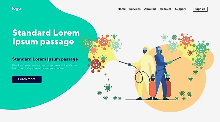 EPS 해외이미지 전신 템플릿 일러스트 성인 두명 바이러스 위생 방역 성인만 방역복 방역사 클린존 방역기 해외일러스트 직업 옷 사람 파일형식 벡터 이미지허브