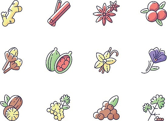 EPS 해외이미지 클립아트 그릇 디자인 선 음식 컨셉 일러스트 재료 요리 세트 픽토그램 주방 웹 조미료 플랫 만화 인도인 수집 머스터드 허브 심볼 향신료 유기농 심플 윤곽 팩 향 생강 내추럴 고립 바닐라 사프란 시나몬 얇은 엘리먼트 향나무 활자 해외일러스트 외국인 나무 식물 식기 웰빙 인터넷 채소 동양인 화장품 소스_음식 향미료 활자판 파일형식 벡터 이미지허브