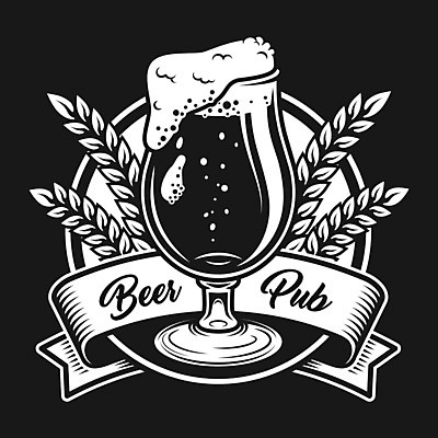 EPS 리본 일러스트 맥주 타이포그라피 사람없음 검은색 흐름 흰색 원형 심볼 보리 맥주잔 맥주거품 국내일러스트 도형 문자 컬러 컨셉 술잔 곡류 주류 거품 파일형식 벡터 이미지허브
