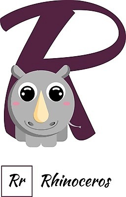 EPS 해외이미지 동물 캐릭터 알파벳 영어 교육 어린이 일러스트 학교 동물원 미술 미소 단어 컬러풀 귀여움 유치원 플랫 만화 편지 코뿔소 고립 해외일러스트 일러캐릭터 문자 컬러 컨셉 포유류 문화예술 표정 사람 파일형식 벡터 이미지허브