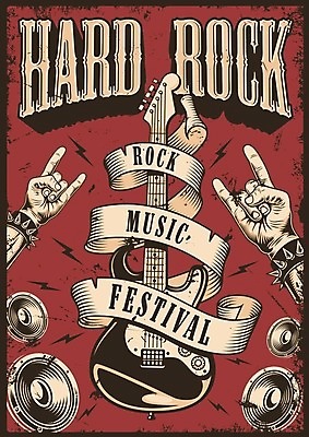 EPS 해외이미지 손 디자인 포스터 일러스트 손짓 신체부위 빨간색 스피커 기타 빈티지 펑키 락 번개모양 해외일러스트 모양 컬러 음향기기 컨셉 모션 현악기 사람 번개 로큰롤 파일형식 벡터 이미지허브