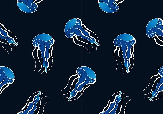 EPS 해외이미지 동물 계절 포스터 바다 백그라운드 패턴 일러스트 미술 물 파란색 낙서 인쇄 그림 해외일러스트 자연요소 컬러 무늬 문화예술 파일형식 벡터 이미지허브