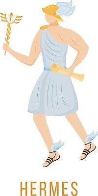 EPS 해외이미지 전신 모자 남자 날개 일러스트 한명 서기 들기 성인 두루마리 그리스로마신화 그리스신 헤르메스 성인남자한명만 해외일러스트 1 잡화 모션 사람 신_종교 신화 남자한명만 성인남자만 파일형식 벡터 이미지허브