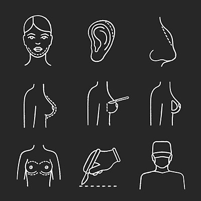 EPS 해외이미지 모양 디자인 여자 선 신체 일러스트 병원 세트 약 검은색 웹 칠판 흰색 그리기 수술 낙서 가슴 스케치 심볼 서비스 그림 분필 코 윤곽 귀 손그림 팩 외과 턱 순서 고립 리프팅 절개 해외일러스트 컬러 인터넷 의학 모션 미술 사람 신체부위 화장품 초크 파일형식 벡터 이미지허브