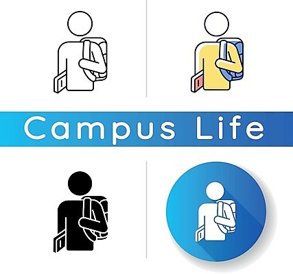 EPS 해외이미지 가방 일러스트 사람모양 들기 사람없음 책 세트 캠퍼스라이프 원형 해외일러스트 모양 도형 라이프스타일 잡화 모션 파일형식 벡터 이미지허브