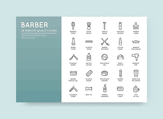 EPS 해외이미지 하늘색 일러스트 나비넥타이 수염 사람없음 머리 붓 머리빗 찻잔 드라이어 스프레이 비누 면도기 샴푸 면도크림 면도칼 이발소 미용가위 이발소회전등 전기면도기 테이크아웃컵 헤어젤 해외일러스트 넥타이 조명 잔 가위_도구 신체부위 컵 파란색 위생용품 미용용품 뷰티샵 면도 헤어용품 파일형식 벡터 이미지허브