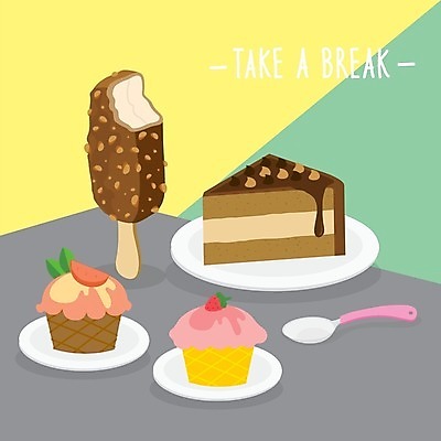 EPS 해외이미지 접시 일러스트 딸기 사람없음 숟가락 조각케이크 컵케이크 간식시간 막대아이스크림 해외일러스트 식기 과일 아이스크림 수저 케이크 파일형식 벡터 이미지허브