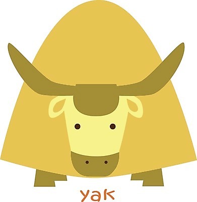 EPS 해외이미지 한마리 동물캐릭터 일러스트 사람없음 귀여움 야크 해외일러스트 일러캐릭터 동물 캐릭터 1 컨셉 파일형식 벡터 이미지허브