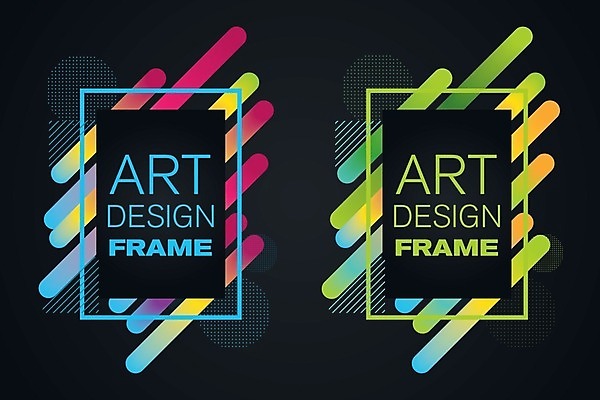 EPS 해외이미지 디자인 선 일러스트 프레임 사람없음 그래픽 세트 컬러풀 사각형 그라데이션 기하학 해외일러스트 도형 컬러 무늬 파일형식 벡터 이미지허브