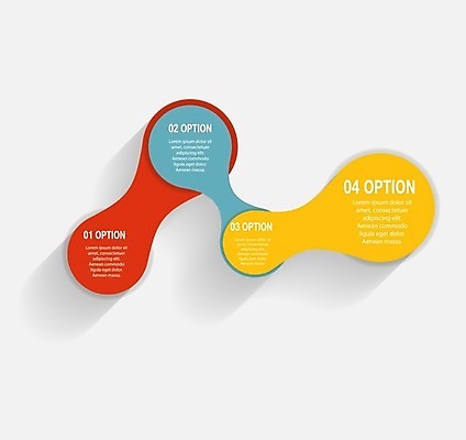 EPS 해외이미지 일러스트 비즈니스 사람없음 그래픽 빨간색 파란색 노란색 인포그래픽 원형 연결 심플 엘리먼트 해외일러스트 도형 컬러 파일형식 벡터 이미지허브