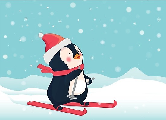 EPS 해외이미지 동물캐릭터 겨울 일러스트 산타모자 스키 고글 사람없음 목도리 펭귄 펭귄캐릭터 스키타기 해외일러스트 일러캐릭터 동물 캐릭터 모자_잡화 잡화 계절 크리스마스 조류 겨울스포츠 파일형식 벡터 이미지허브