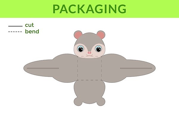 EPS 해외이미지 일러스트 사람없음 쥐 종이접기 DIY 전개도 해외일러스트 종이 취미 설치류 접기 파일형식 벡터 동물 모션 이미지허브