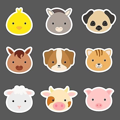 EPS 해외이미지 클립아트 동물 템플릿 캐릭터 디자인 배너 행복 포스터 얼굴 어린이 스티커 일러스트 동물원 미소 세트 농장 파티 라벨 귀여움 공책 고양이 아기 인사 양 돼지 신용카드 생일 소 플랫 개 낙서 인쇄 만화 앨범 수집 초대 고립 샤워실 어려움 해외일러스트 일러캐릭터 기념일 감정 컨셉 농업 포유류 문구용품 프레임 표정 사람 이벤트 신체부위 금융 반려동물 예절 샤워시설 파일형식 벡터 이미지허브