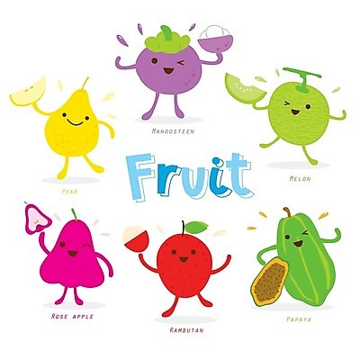 EPS 해외이미지 캐릭터 일러스트 들기 사람없음 사과 멜론 서양배 람부탄 망고스틴 파파야 해외일러스트 일러캐릭터 과일 모션 배_과일 열대과일 파일형식 벡터 이미지허브