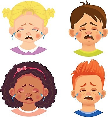 EPS 해외이미지 여자 남자 감정 어린이 인물캐릭터 일러스트 표정 소년 여러명 상반신 세트 슬픔 울음 눈물 어린이만 해외일러스트 일러캐릭터 캐릭터 다수 사람 파일형식 벡터 이미지허브