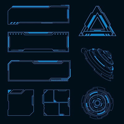 EPS 해외이미지 일러스트 프레임 사람없음 디지털 사이버 UI 인터페이스 SF 해외일러스트 파일형식 벡터 이미지허브