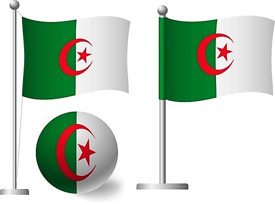 EPS 해외이미지 모양 물결 일러스트 공 그래픽 세트 깃발 심볼 사인 깃대 봉 고립 알제리 전국 해외일러스트 아프리카 파일형식 벡터 이미지허브