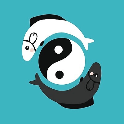 EPS 해외이미지 전통 아시아 문화 일러스트 어류 동양인 원형 심볼 태극 대치 음양오행 해외일러스트 도형 문양 나라 인종 수중동물 파일형식 벡터 이미지허브