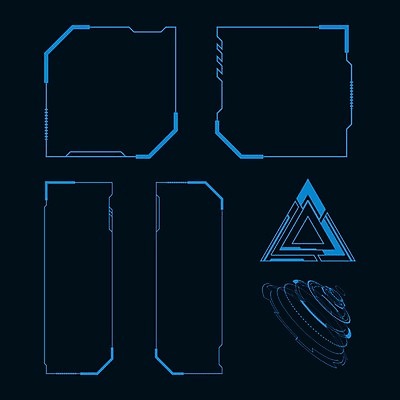 EPS 해외이미지 일러스트 프레임 사람없음 디지털 사이버 UI 인터페이스 SF 해외일러스트 파일형식 벡터 이미지허브