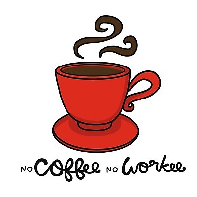 EPS 해외이미지 손글씨 디자인 일러스트 글자캘리그라피 사람없음 빨간색 카페 커피잔 해외일러스트 커피 컬러 캘리그라피 잔 상점 파일형식 벡터 이미지허브