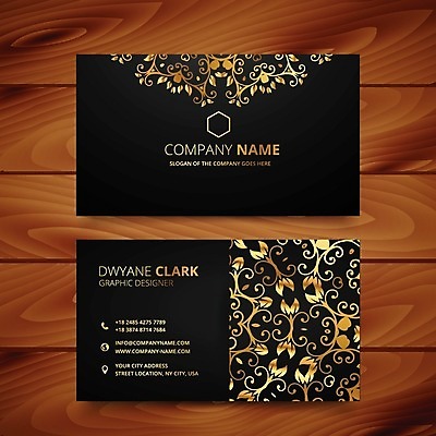 EPS 해외이미지 템플릿 꽃무늬 비즈니스 명함 명함템플릿 사람없음 세트 검은색 금색 고급 프리미엄 브랜딩 꽃 컬러 컨셉 무늬 파일형식 벡터 이미지허브