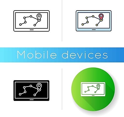 EPS 해외이미지 지도 일러스트 모바일 그래프 사람없음 세트 원형 위치 온라인 네비게이션 해외일러스트 도형 파일형식 벡터 이미지허브