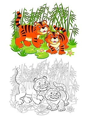 EPS 해외이미지 식물 동물 야생동물 어린이 일러스트 학교 자연 놀이 동물원 미술 미소 성인 책 반려동물 장난감 페인트 유치원 게임 아기 호랑이 플랫 인쇄 만화 교과서 그림 윤곽 페이지 동물상 해외일러스트 교육 포유류 문화예술 교재 표정 사람 조형물 생태계 파일형식 벡터 이미지허브