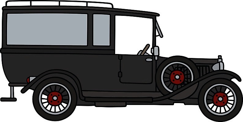 EPS 해외이미지 일러스트 자동차 사람없음 검은색 빈티지 클래식 승합차 복고 클래식카 장례 장례식 운구 해외일러스트 육상교통 컬러 컨셉 승용차 파일형식 벡터 이미지허브