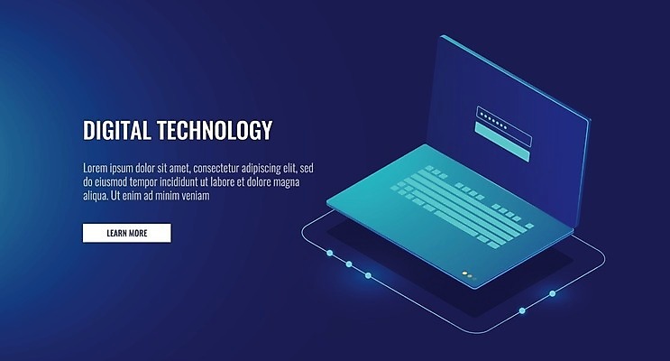 EPS 해외이미지 일러스트 비즈니스 정보기술 사람없음 파란색 노트북 디지털 네트워크 해외일러스트 컬러 기술 전자제품 파일형식 벡터 이미지허브