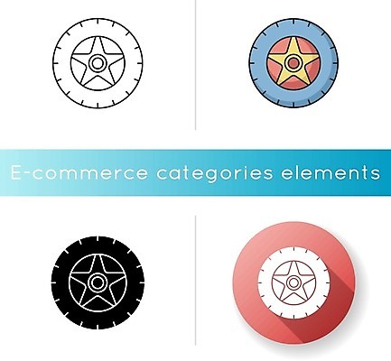 EPS 해외이미지 별 일러스트 사람없음 세트 원형 타이어 해외일러스트 자연요소 도형 파일형식 벡터 이미지허브