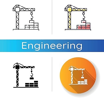 EPS 해외이미지 일러스트 건설업 공사 사람없음 세트 건설현장 원형 엔지니어 기중기 해외일러스트 도형 산업 중장비 기술자 파일형식 벡터 이미지허브
