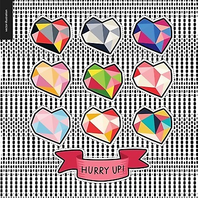 EPS 해외이미지 일러스트 사랑 사람없음 컬러풀 다양 하트 보석 폴리곤 해외일러스트 모양 감정 컬러 다수 광석 파일형식 벡터 이미지허브