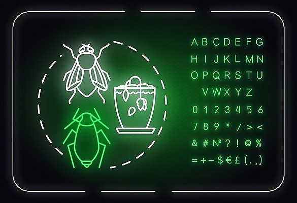 EPS 해외이미지 화분 일러스트 사람없음 해충 원예 네온 시들음 해외일러스트 취미 벌레 파일형식 벡터 이미지허브
