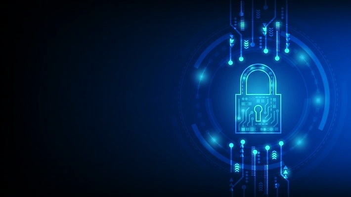 EPS 해외이미지 백그라운드 일러스트 자물쇠 사람없음 파란색 디지털 보호 사이버 보안 개인정보 홀로그램 해외일러스트 컬러 컨셉 안전 정보 파일형식 벡터 이미지허브