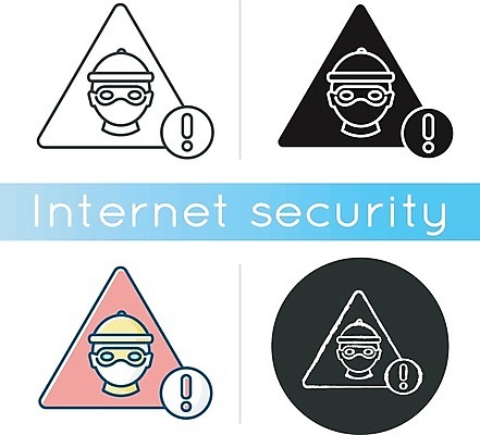 EPS 해외이미지 인터넷 일러스트 사람모양 경고 사람없음 세트 원형 삼각형 해커 인터넷보안 해외일러스트 모양 도형 범죄 보안 파일형식 벡터 이미지허브