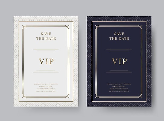 EPS 해외이미지 카드템플릿 일러스트 사람없음 세트 검은색 흰색 우아함 테두리 초대장 VIP 해외일러스트 템플릿 컬러 컨셉 카드_감사 파일형식 벡터 이미지허브