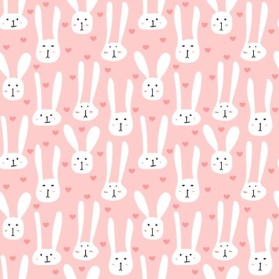 EPS 해외이미지 디자인 분홍색 백그라운드 패턴 일러스트 사랑 사람없음 귀여움 패턴백그라운드 흰색 하트 토끼 해외일러스트 모양 감정 컬러 컨셉 무늬 포유류 반려동물 파일형식 벡터 이미지허브