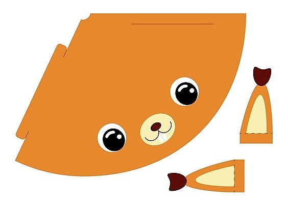 EPS 해외이미지 일러스트 사람없음 다람쥐 종이접기 원뿔 DIY 전개도 해외일러스트 도형 종이 취미 설치류 접기 파일형식 벡터 동물 모션 이미지허브