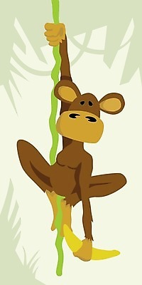 EPS 해외이미지 식물 동물 야생동물 일러스트 아프리카 바나나 초록색 갈색 노란색 원숭이 만화 그림 포도나무 유인원 해외일러스트 나라 컬러 과일 포유류 과일나무 파일형식 벡터 나무 이미지허브