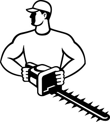 EPS 해외이미지 디자인 남자 일러스트 노동자 흑백 미술 그래픽 수확 공구 원예 복고 윤곽 마스코트 원예사 해외일러스트 직업 농업 문화예술 촬영기법 사람 취미 도구 파일형식 벡터 이미지허브