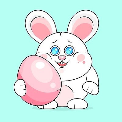 EPS 해외이미지 동물캐릭터 일러스트 부활절 들기 사람없음 계란 토끼 해외일러스트 일러캐릭터 동물 캐릭터 기념일 포유류 모션 반려동물 알 파일형식 벡터 이미지허브