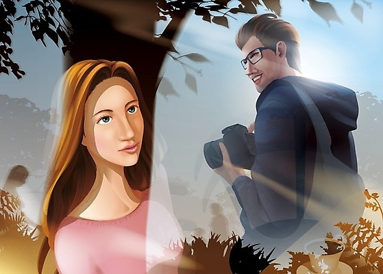 EPS 해외이미지 응시 남자 커피 일러스트 창문 유리 사랑 카메라 카페 사진사 순간 해외일러스트 시선 감정 음료 재질 사람 전자제품 상점 작가 파일형식 벡터 이미지허브